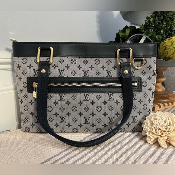 Louis Vuitton DENIM Navy/Grey PM Lucille Mini Lin Bag - Picture 4 of 13